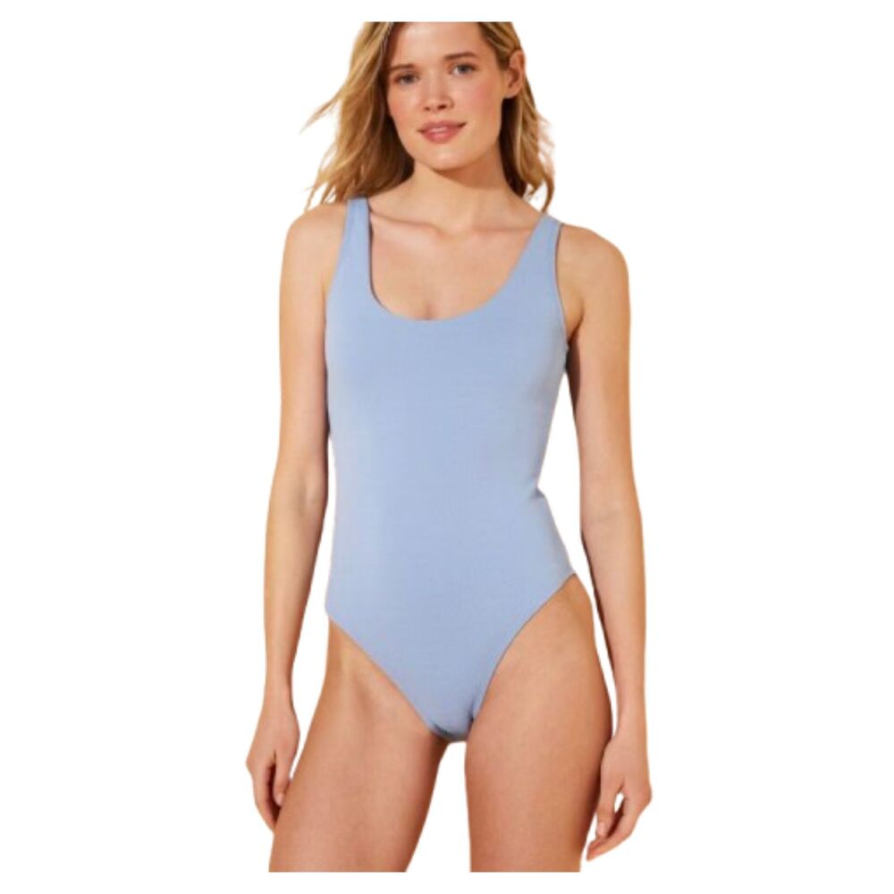 Andie Swim Lavender Lustre Flamengo Chevron One Piece Swimsuit Size XL